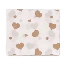 Бавовняна пелюшка Сердечка Бежеві на білому 90/80