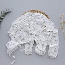 Набір 4в1: Чоловічок, льоля, повзунки та шапочка вузлик Кохаю Mummy (Інтерлок) 56 (0-1міс)