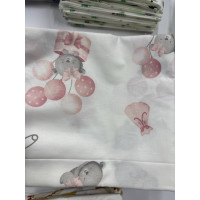 Бавовняна пелюшка Ведмедики з кульками Рожевий 90/80