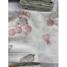 Бавовняна пелюшка Ведмедики з кульками Рожевий 90/80