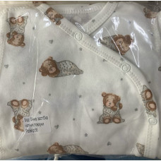 Набір 3в1: Боді, повзунки та шапочка на зав’язках Ведмедик Зірочка (Інтерлок) 56 (0-1міс)