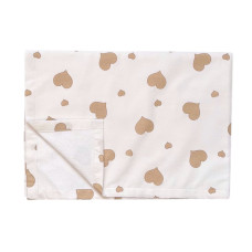 Непромокаюча пелюшка Сердечка Бежеві на білому 100/70