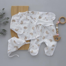 Набір 3в1: Льоля, повзунки та шапочка Коали Рожевий (Інтерлок) 62 (1-3міс)