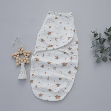 Коконпелюшка на липучці Зірки Бежевий (Футер - з начосом) 56 (0-1міс)