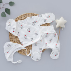Набір 3в1: Льоля, повзунки та шапочка на зав’язках Кохаю мама тато (Футер - з начосом) 56 (0-3міс)