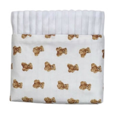 Плед плюш, без утеплення Ведмедики/ Білий плюш 100/80