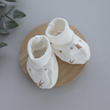 Пінетки Зірки Бежевий (Футер - з начосом) 56 (0-3міс)