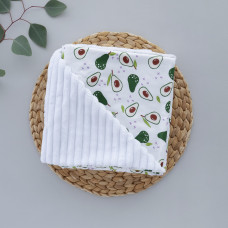 Плед плюш, без утеплення Авокадо/ Білий плюш 100/80