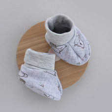 Пінетки Зайчик Сірий (Рубчик) 56 (0-3міс)