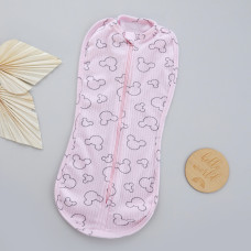 Коконпелюшка на змійці Міккі Рожевий (Рубчик) 56 (0-1міс)