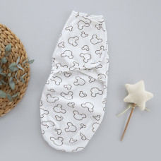 Коконпелюшка на липучці Міккі Молочний (Рубчик) 56 (0-1міс)