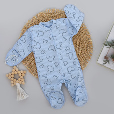 Чоловічок Міккі Блакитний (Рубчик) 56 (0-3міс)