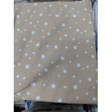 Пелюшка фланелева/байкова (Туреччина) Зірки білі на Бежевому 90/80