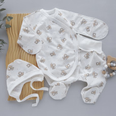 Набір 3в1: Боді, повзунки та шапочка на зав’язках Коали (Футер - з начосом) 56 (0-3міс)