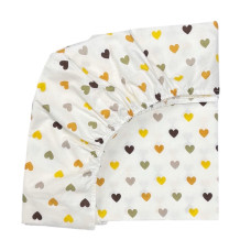 Простинка на гумці в ліжко Сердечка Помаранчевий 120/60