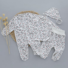 Комплект 4в1 Ведмедики з сердечками (Рубчик) 56 (0-3міс)