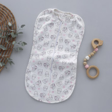 Коконпелюшка на змійці Котики Рожевий (Футер - з начосом) 56 (0-1міс)