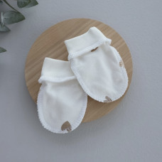 Царапки Сердечка Бежевий (Футер - з начосом) 56 (0-3міс)