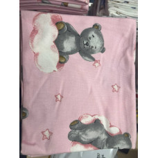 Пелюшка фланелева/байкова (Туреччина) Ведмедик на хмаринці Рожевий 90/80