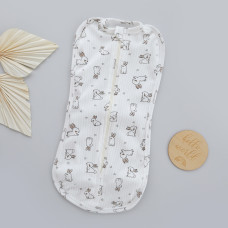 Коконпелюшка на змійці Зайчик Молочний (Рубчик) 56 (0-1міс)