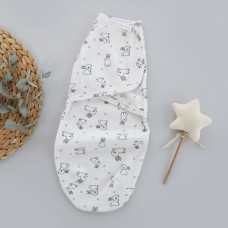 Коконпелюшка на липучці Зайчик Молочний (Рубчик) 56 (0-1міс)