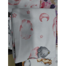 Пелюшка фланелева/байкова (Туреччина) Ведмедик Рожевий на хмаринці 90/80