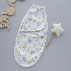 Коконпелюшка на липучці Звірята Сірий (Інтерлок) 56 (0-1міс)