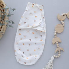 Коконпелюшка на липучці Сердечка Ведмедики (Футер - з начосом) 56 (0-1міс)