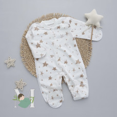 Чоловічок Зірки Бежевий (Футер - з начосом) 56 (0-1міс)