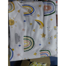 Пелюшка фланелева/байкова (Туреччина) Веселка Синій Жовтий 90/80