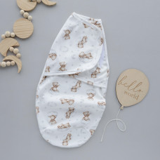 Коконпелюшка на липучці Ведмедик на хмаринці (Інтерлок) 56 (0-1міс)